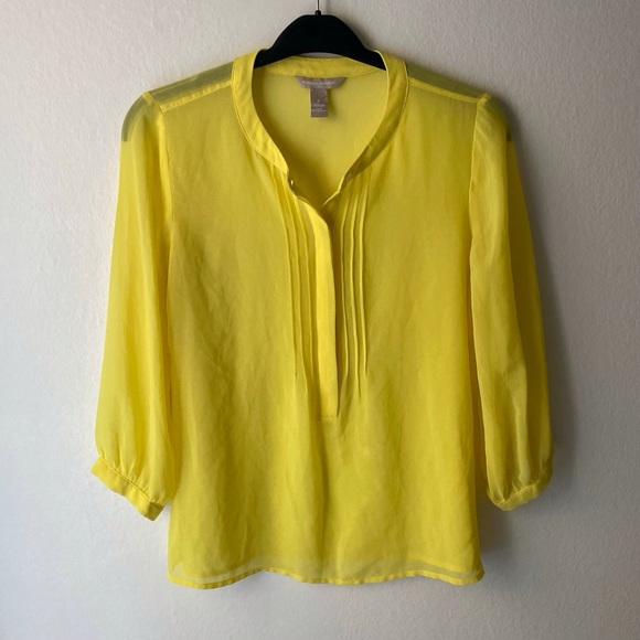 Sheer Yellow Banana Republic Blouse - Picture 4 of 5